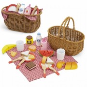 Medinis pikniko rinkinys su krepšeliu ir 30 priedų